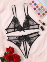 ensemble de lingerie à broderie à tulle