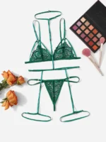 3 pièces ensemble de lingerie en dentelle  jarretière