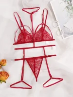 3 pièces ensemble de lingerie en dentelle  jarretière