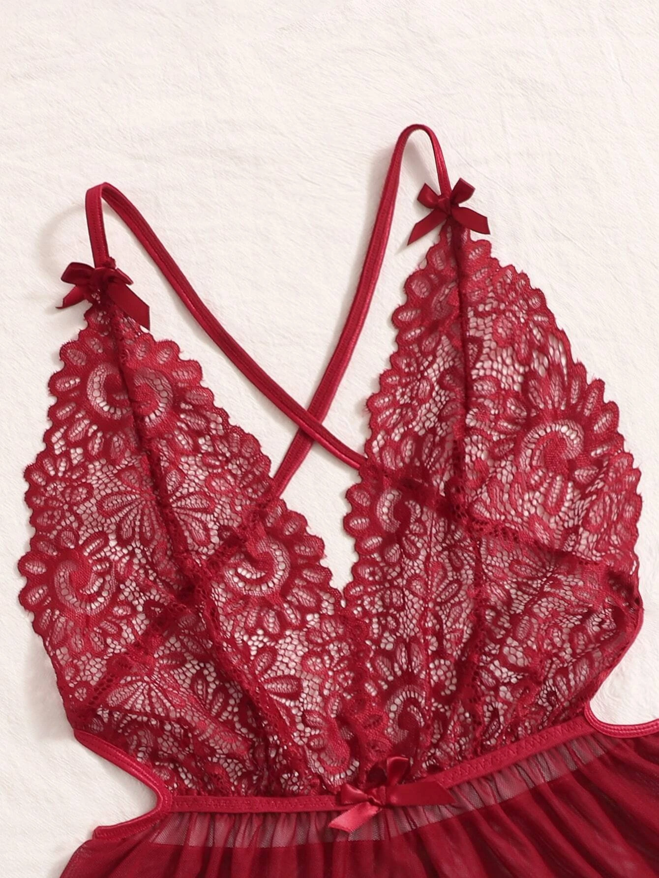 body de lingerie en dentelle croisé – Image 2