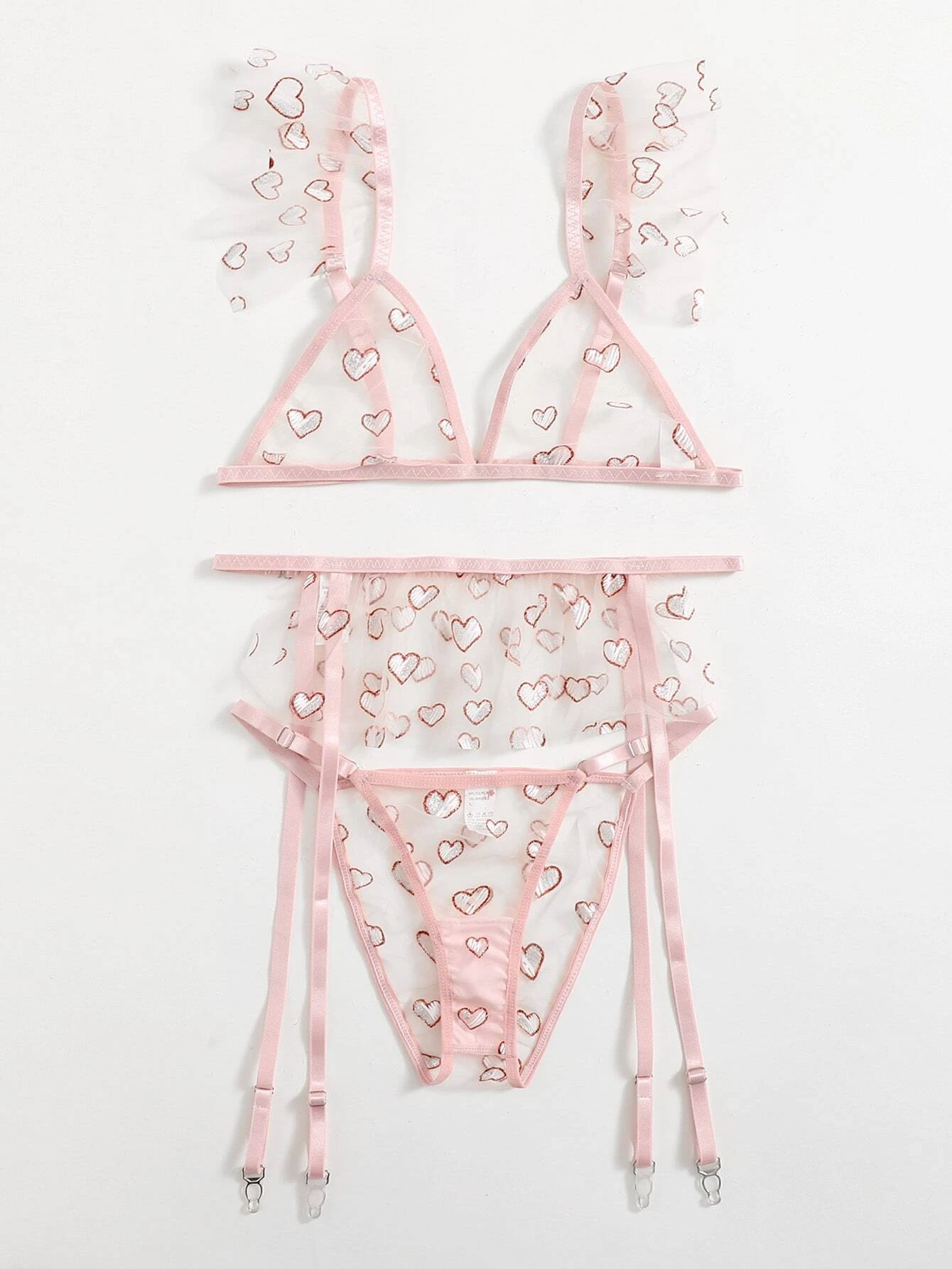 ensemble de lingerie à motif cœur – Image 3