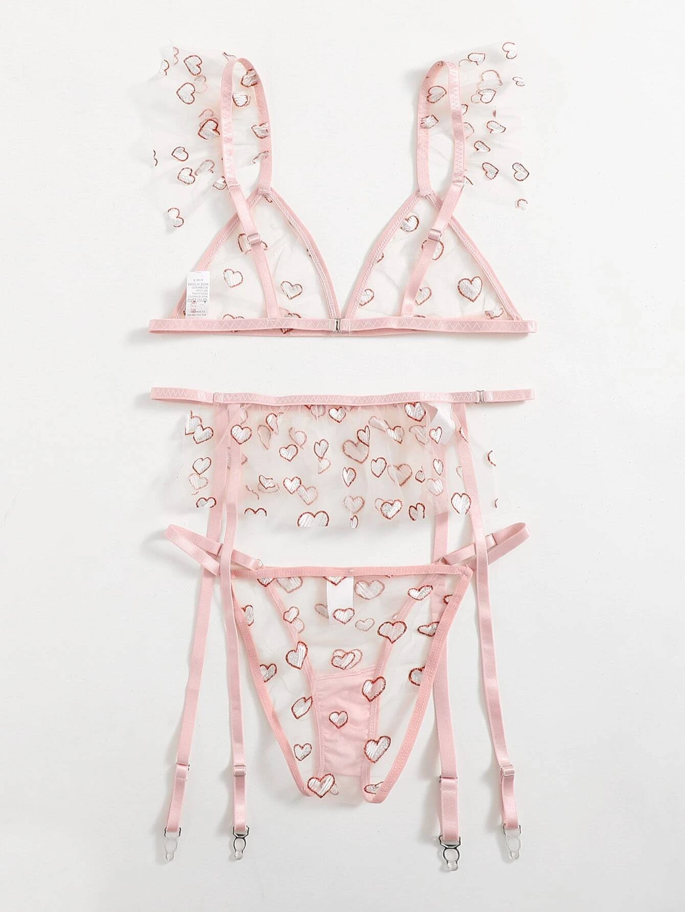 ensemble de lingerie à motif cœur