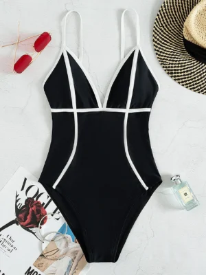 maillot de bain une pièce à liseré contrastant