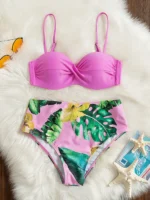 bikini push-up à imprimé tropical