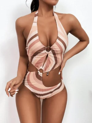 maillot de bain une pièce à rayures