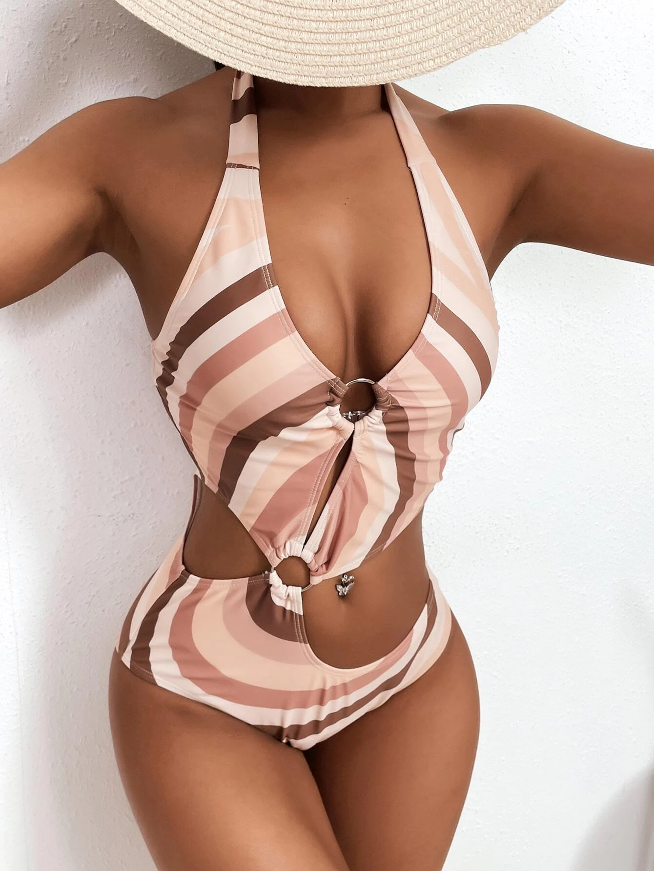 maillot de bain une pièce à rayures – Image 2