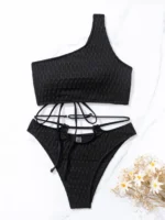 bikini à lacets asymétrique