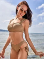Bikini unicolore à nœud