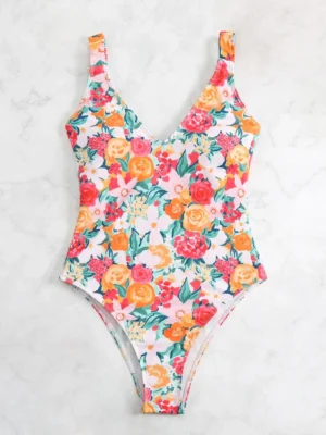 maillot de bain une pièce à imprimé floral