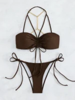 bikini cordon ras-du-cou à nœud