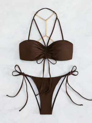 bikini cordon ras-du-cou à nœud