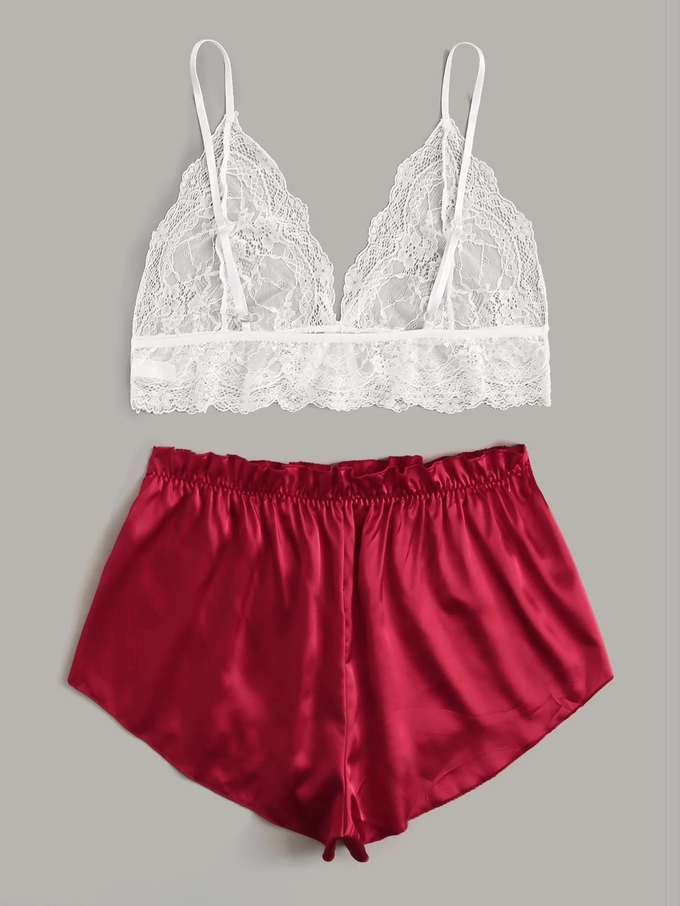 pyjama en dentelle avec satin – Image 2