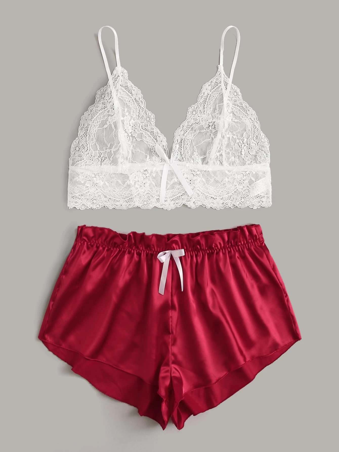 pyjama en dentelle avec satin – Image 4