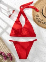 maillot de bain bikini uni dos nu