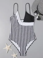 maillot de bain une pièce avec rayures