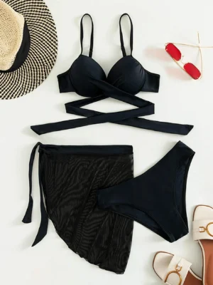 3 pièces bikini& Paréo