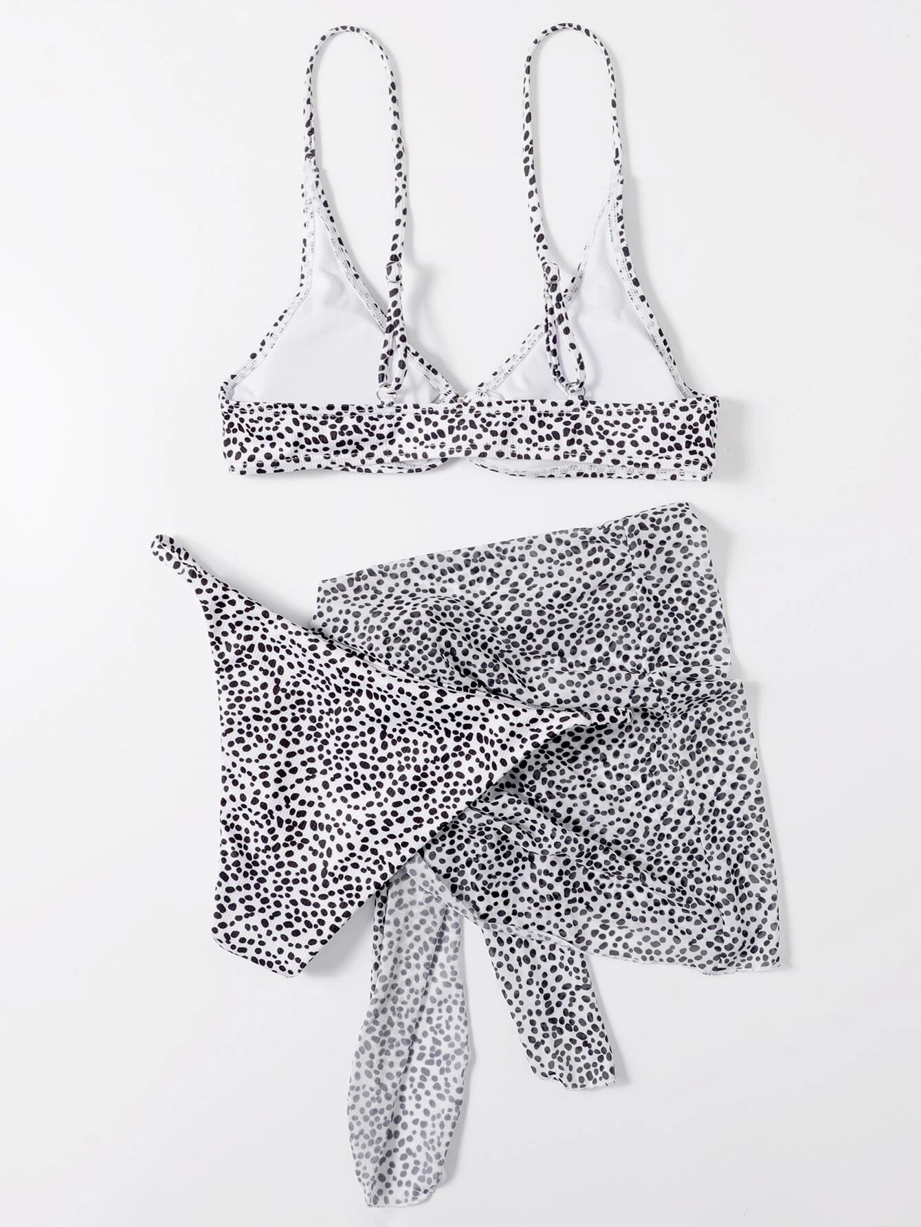3 pièces bikini à imprimé tacheture & jupe de plage – Image 5