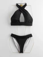 ensembles de bikini découpe unicolore