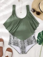 bikini à imprimé python à ruché
