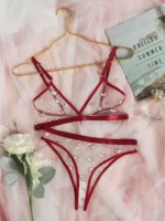 ensemble de lingerie rouge foncé