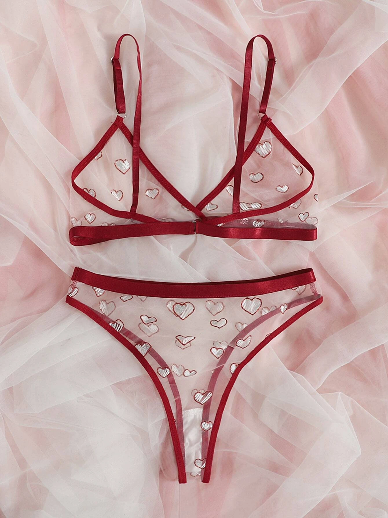 ensemble de lingerie rouge foncé – Image 5