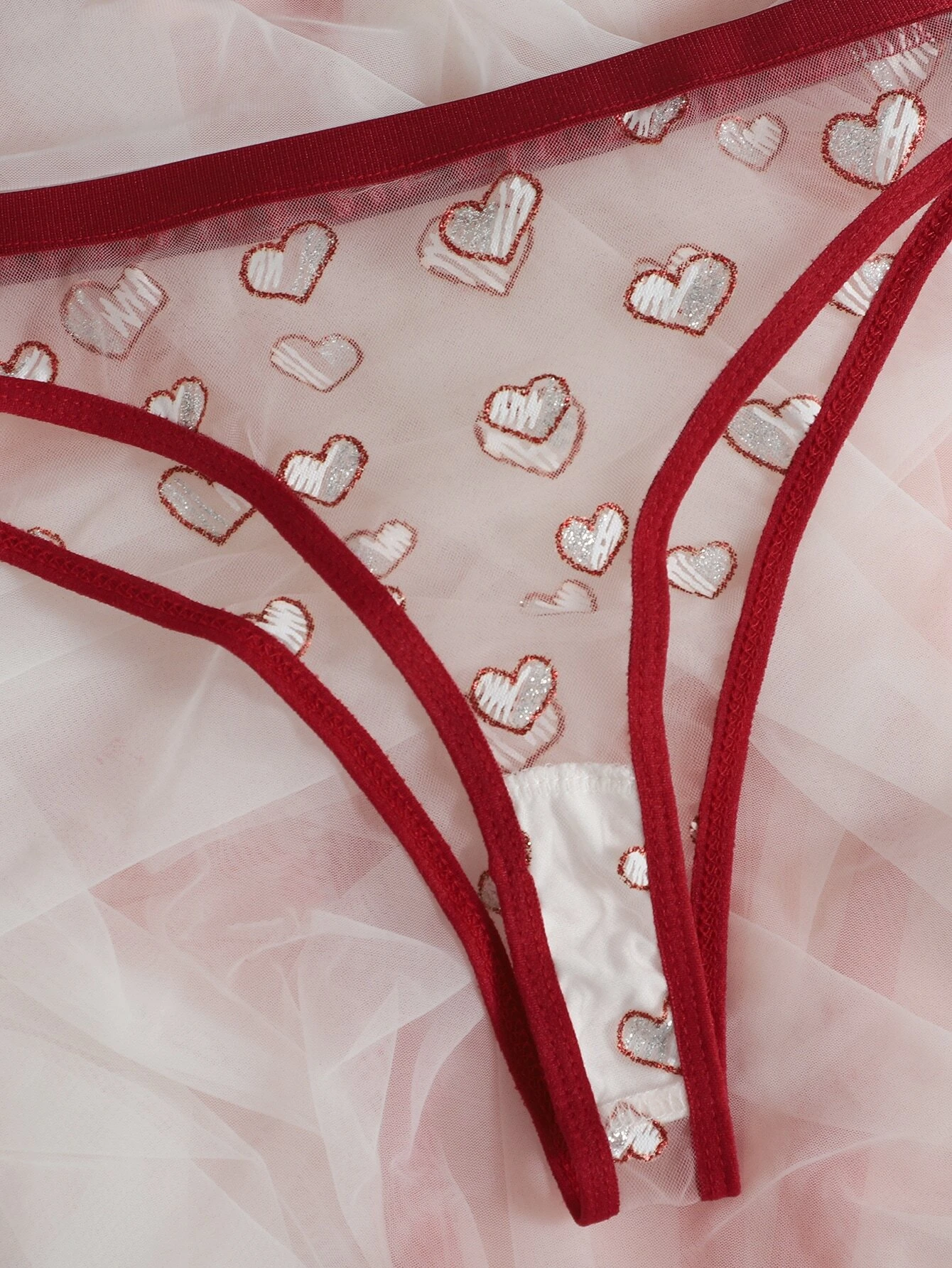 ensemble de lingerie rouge foncé – Image 4