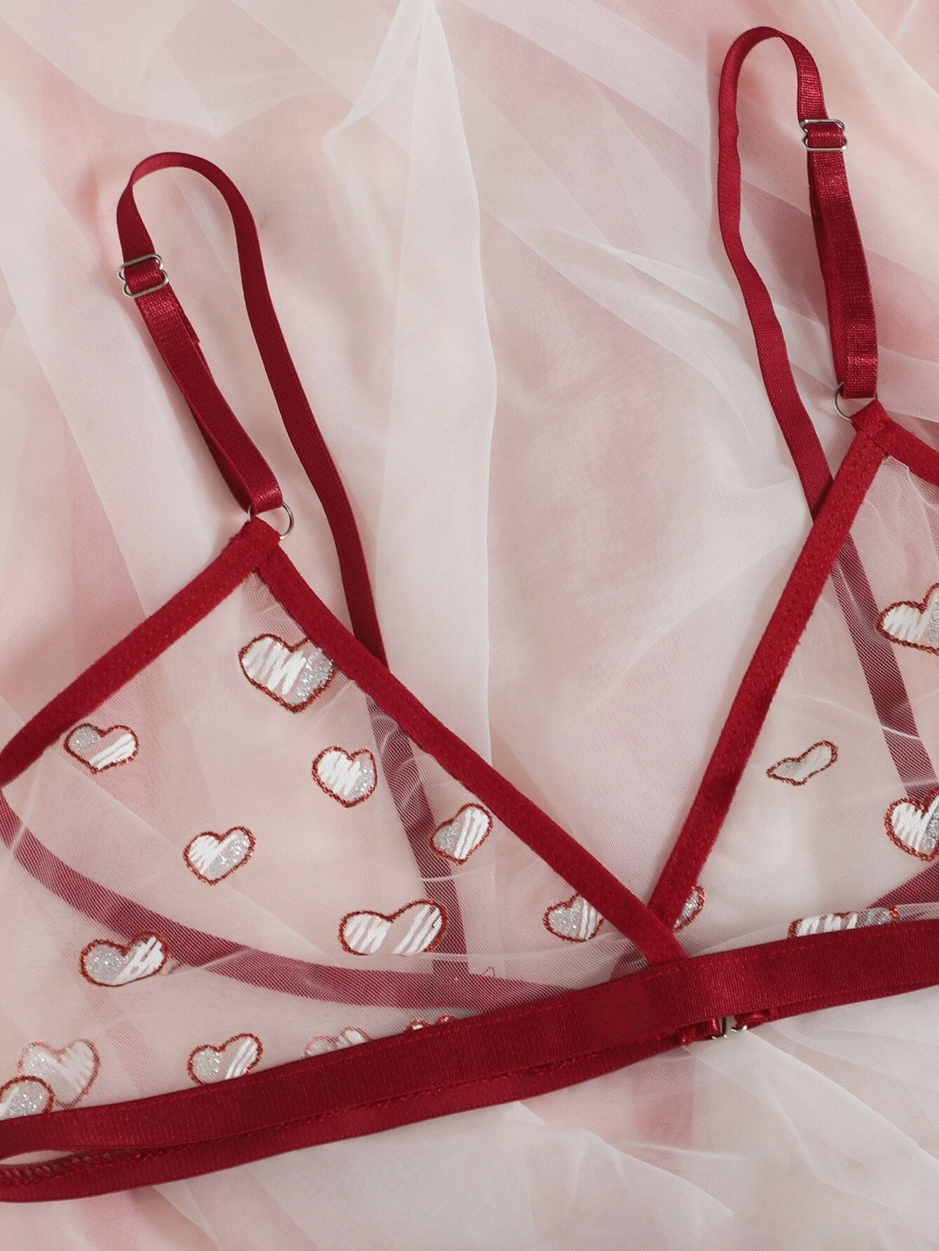 ensemble de lingerie rouge foncé – Image 2