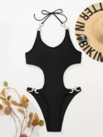 maillot de bain une pièce découpe ras-du-cou