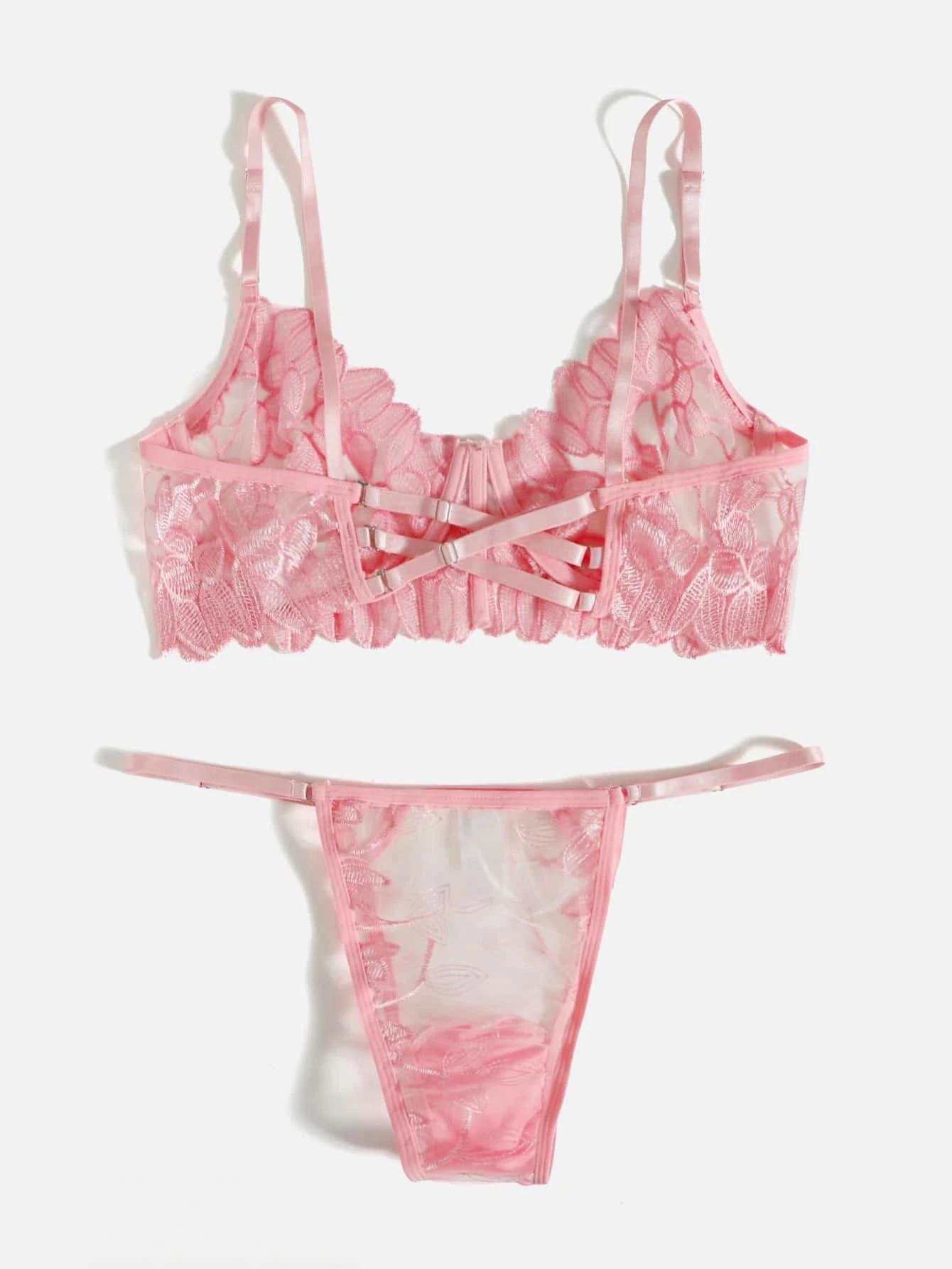 ensemble de lingerie à tulle brodé – Image 5