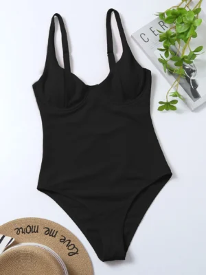maillot de bain une pièce unicolore