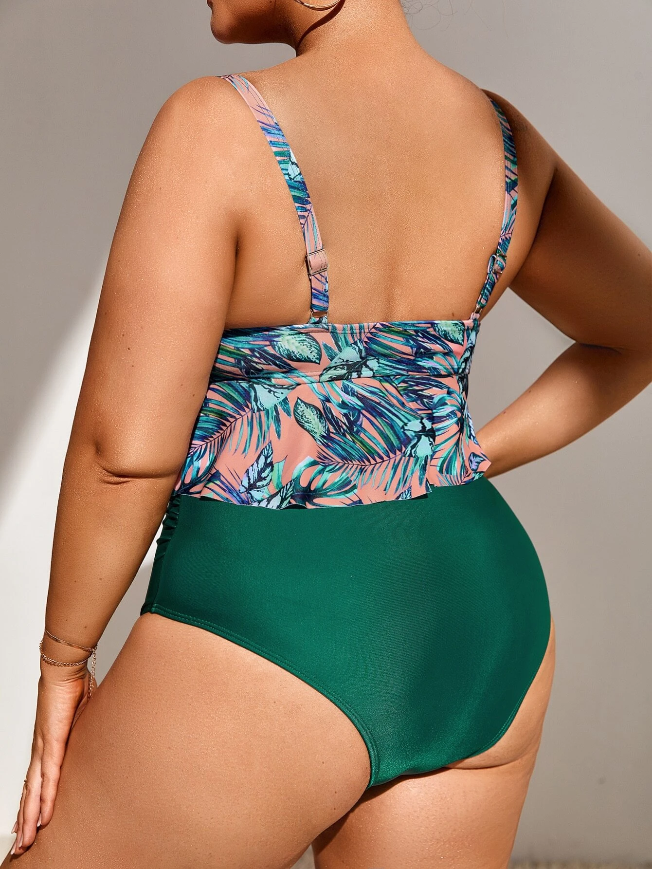 maillot à imprimé tropical à volants – Image 4