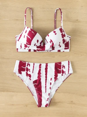bikini push-up à imprimé coup de pinceau