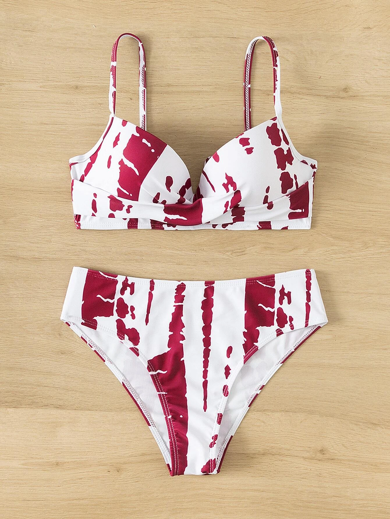 bikini push-up à imprimé coup de pinceau