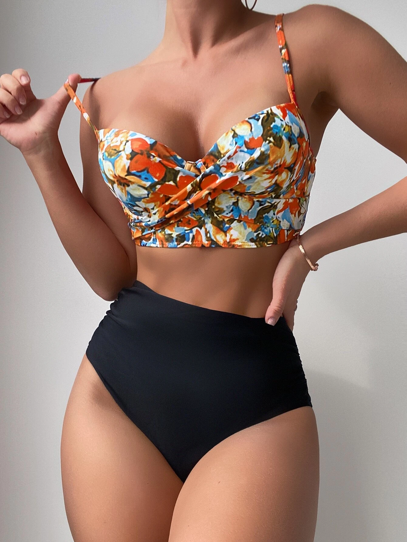 bikini push-up à imprimé torsadé à ruché – Image 6