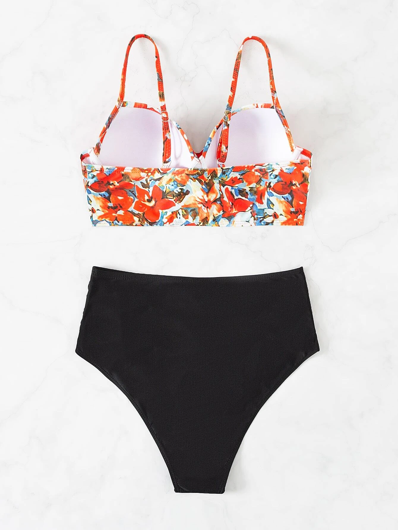 bikini push-up à imprimé torsadé à ruché – Image 2