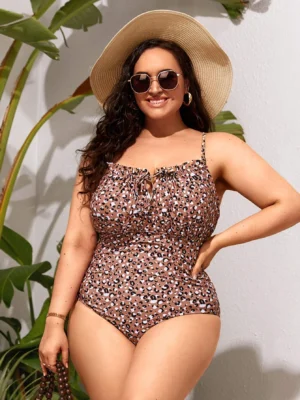 maillot de bain une pièce à plis à nœud croisé