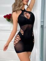 robe moulante découpé ras-du-cou sans doublure
