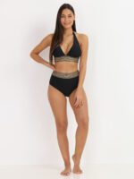 haut de bikini ras-du-cou à motif chaîne à nœud
