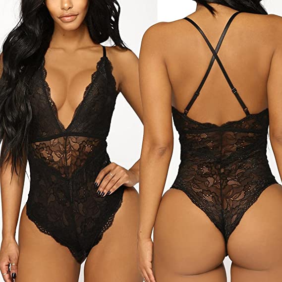combinaison en dentelle noire dos nu – Image 4