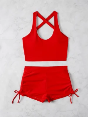 Bikini unicolore à cordon