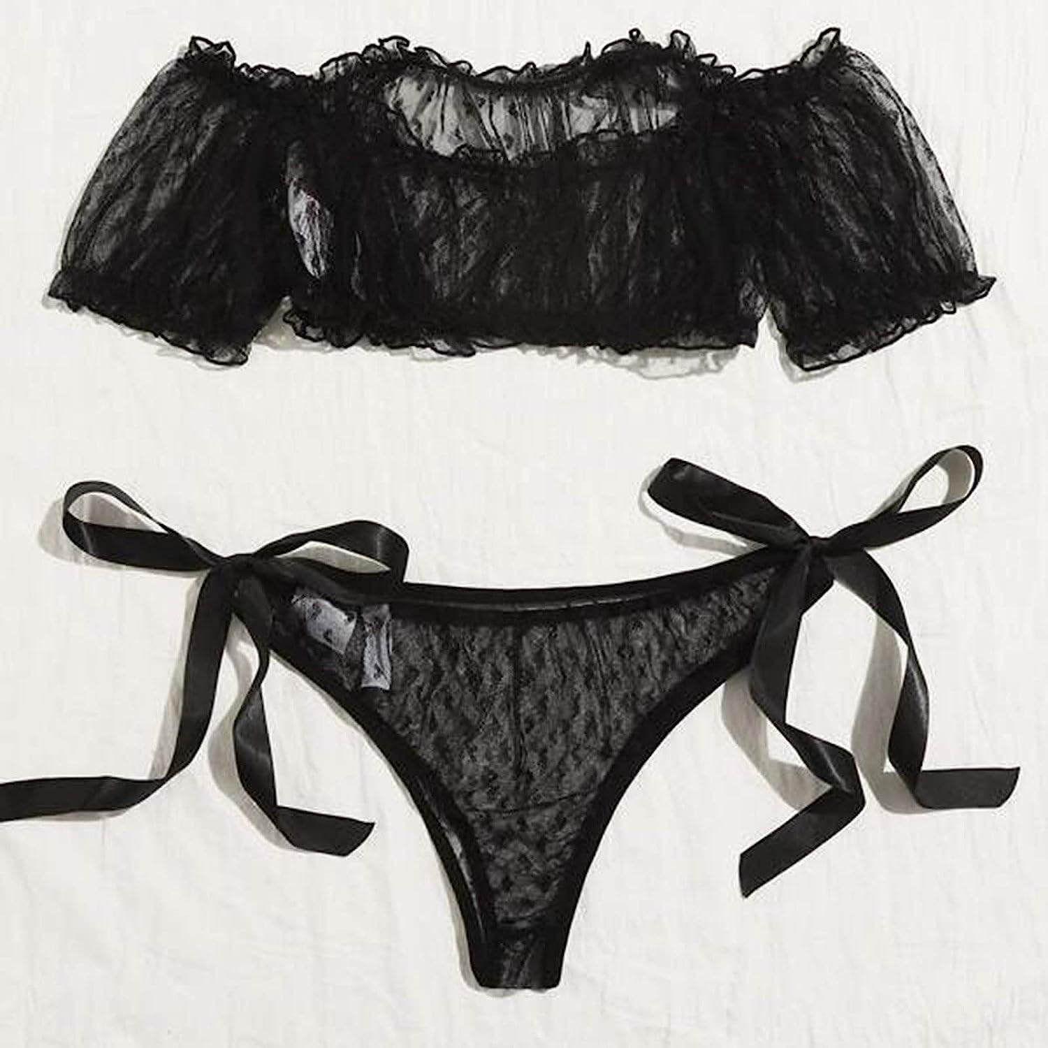 ensemble de lingerie en tulle avec plis – Image 2