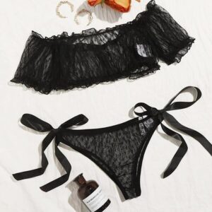 ensemble de lingerie en tulle avec plis