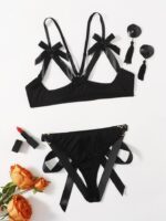 Ensemble de lingerie avec nœud & 1 paire Cache-tétons