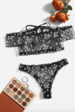 Ensemble de Lingerie Motif Daisy en Maille