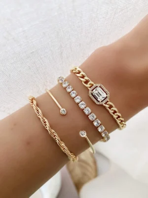 4 pièces Bracelet avec strass