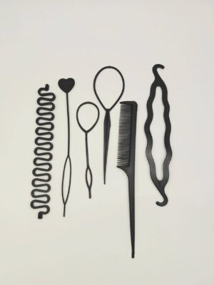 6 pièces À Détail Cœur Outil De Coiffure Ensemble