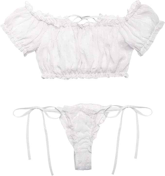 ensemble de lingerie à noeud transparent – Image 4
