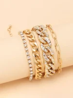 4 pièces Bracelet avec strass