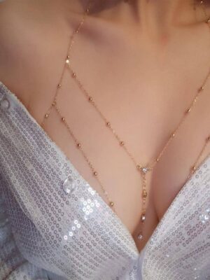 1 pièce Chaîne De Corps Mode En Alliage De Zinc À Strass & À Détail Boule Pour Femme Pour Fête