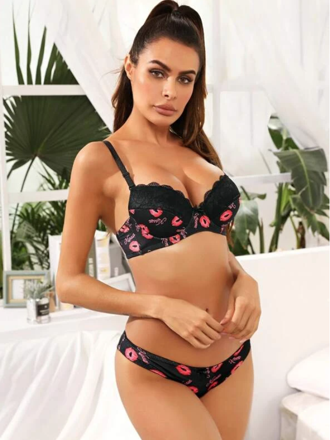 Ensemble de lingerie à imprimé à armature – Image 2